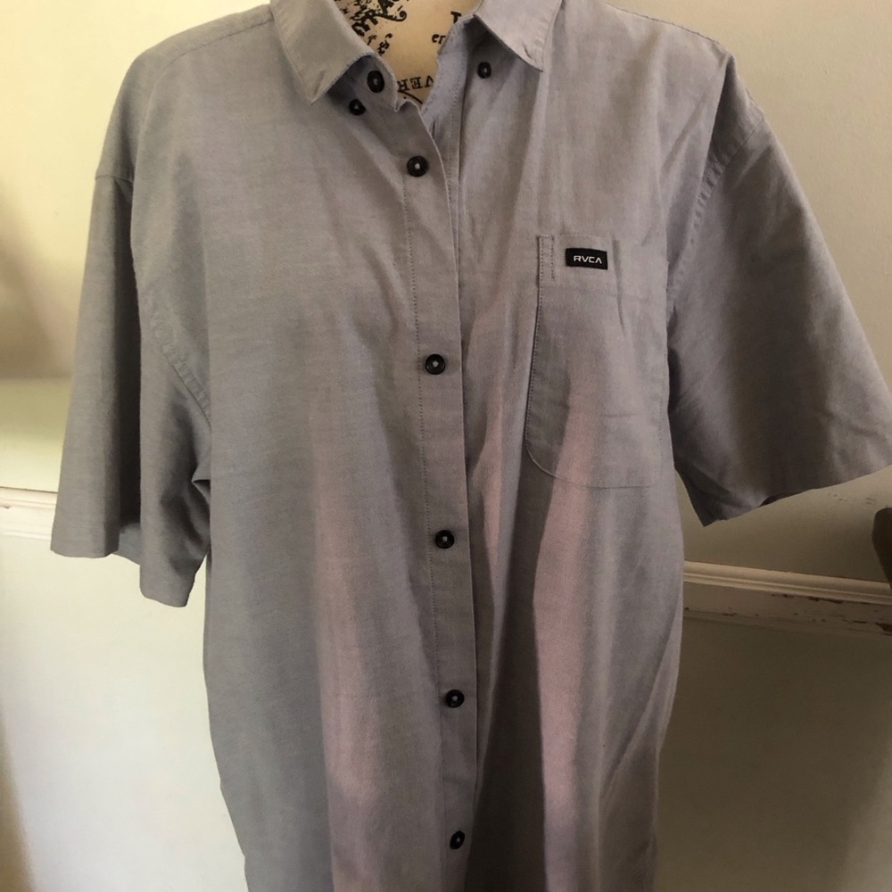RVCA Men's Gray Short Sleeve Shirt